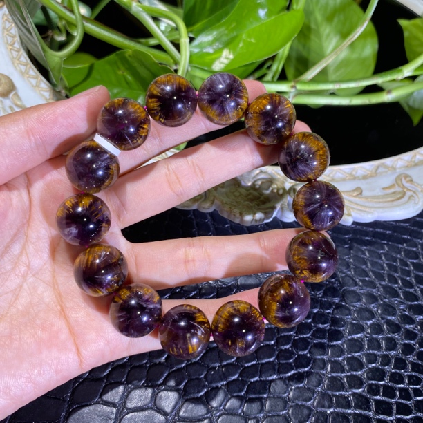 极光二三高品紫钛花天眼单圈17mm左右水晶手串