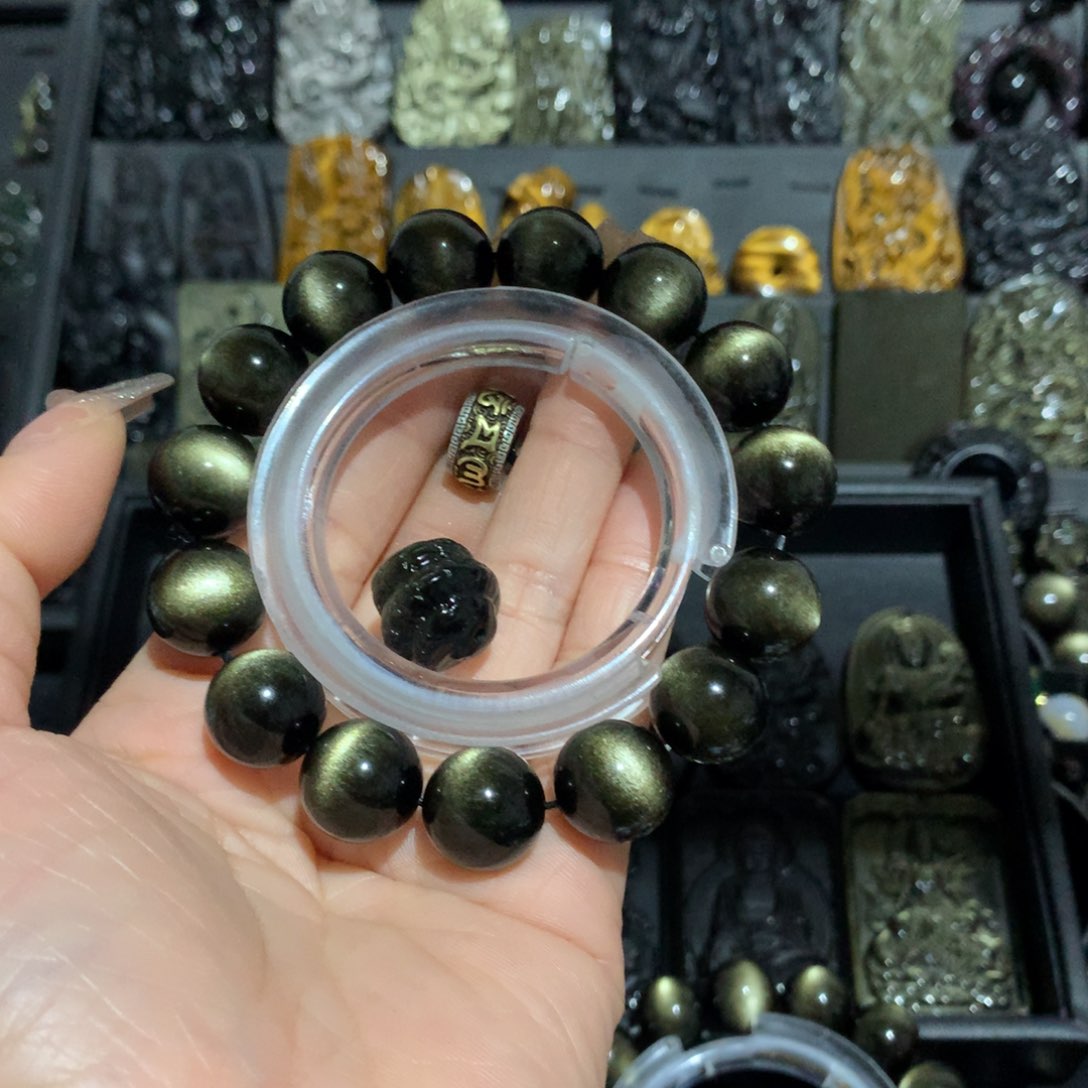 黑曜岩手链未镶嵌H*n