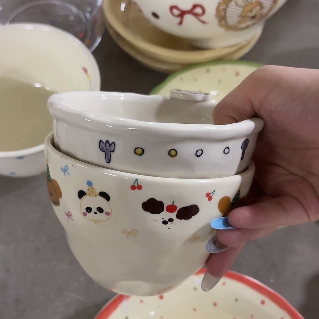 搪瓷微瑕701一个加小狗碗