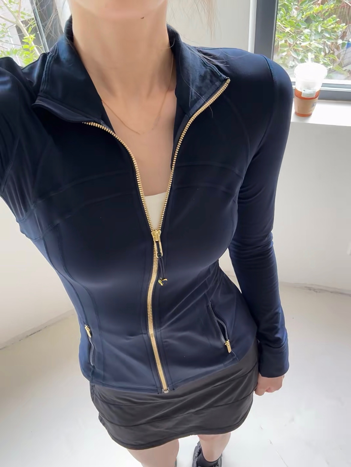 1 U 经典百搭（一毛一样）运动显瘦立领无网纱版外套