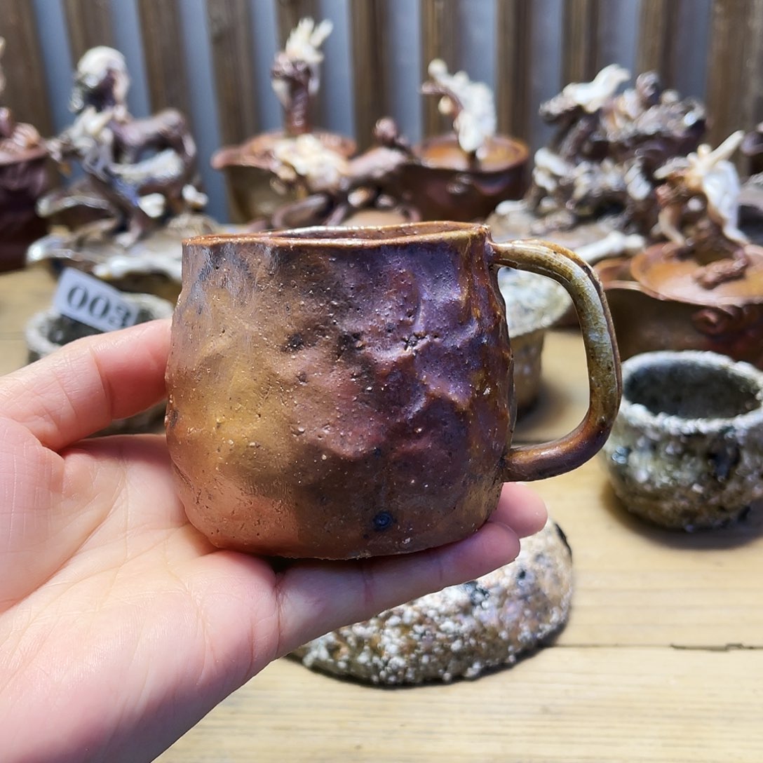 瓶柴烧粗陶手捏马克杯