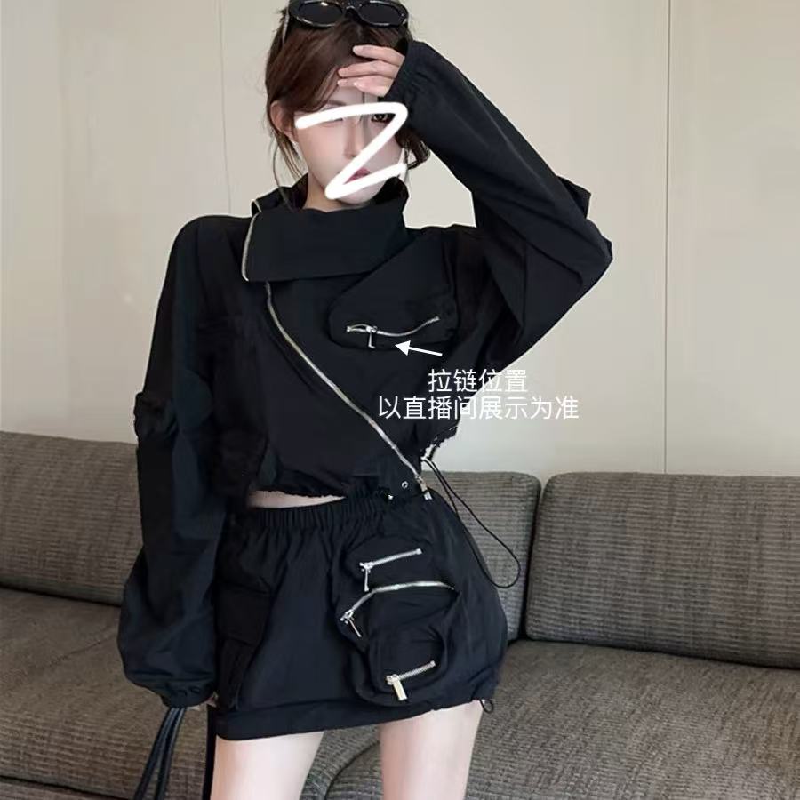 【个性斜拉】超酷的短款外套女