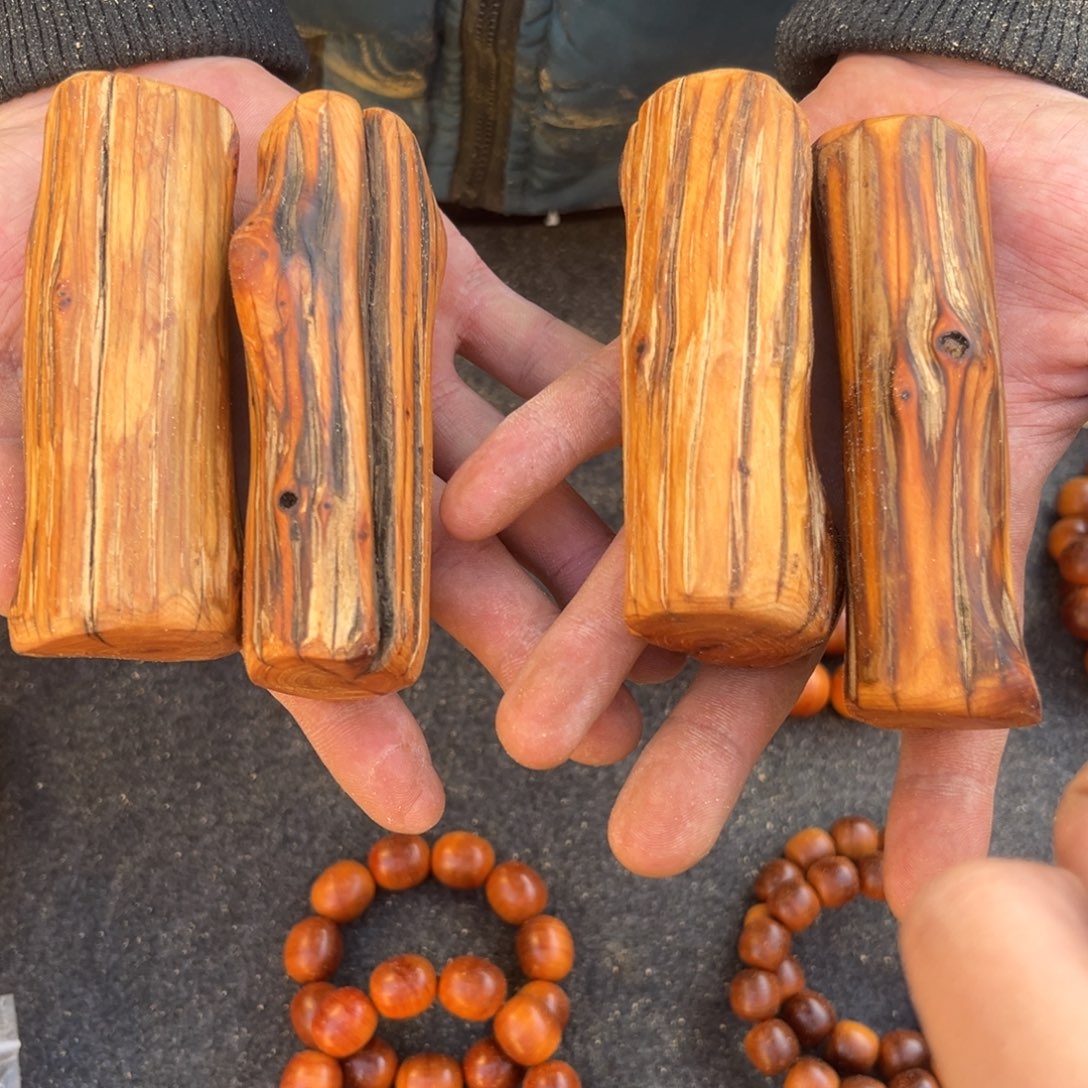 柏木（崖柏）南太行崖柏虎皮纹手把件