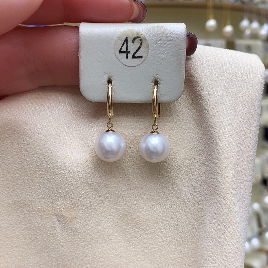 淡水珍珠耳饰18K金镶嵌