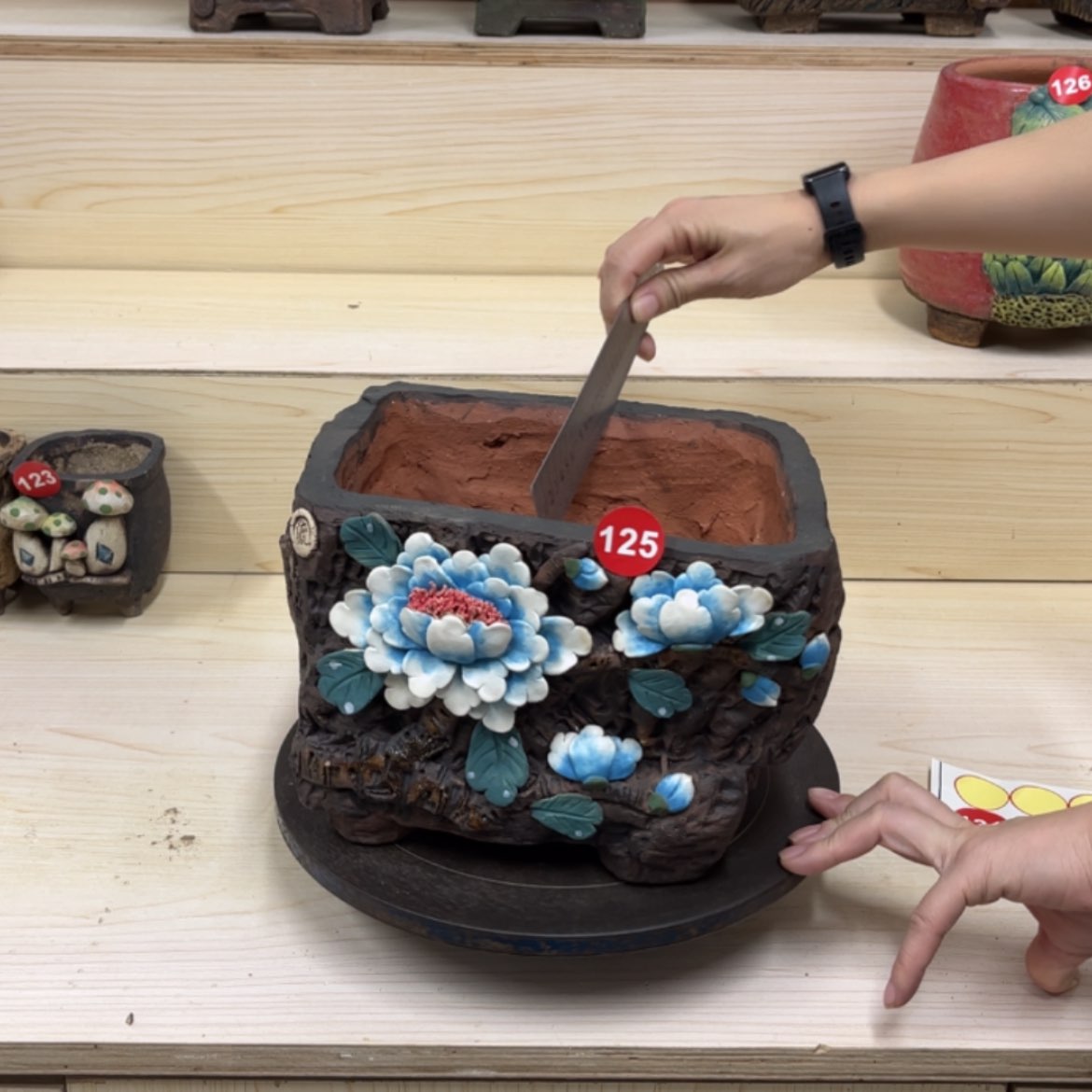 【闪购商品】紫砂花盆125号内口22×16外高16