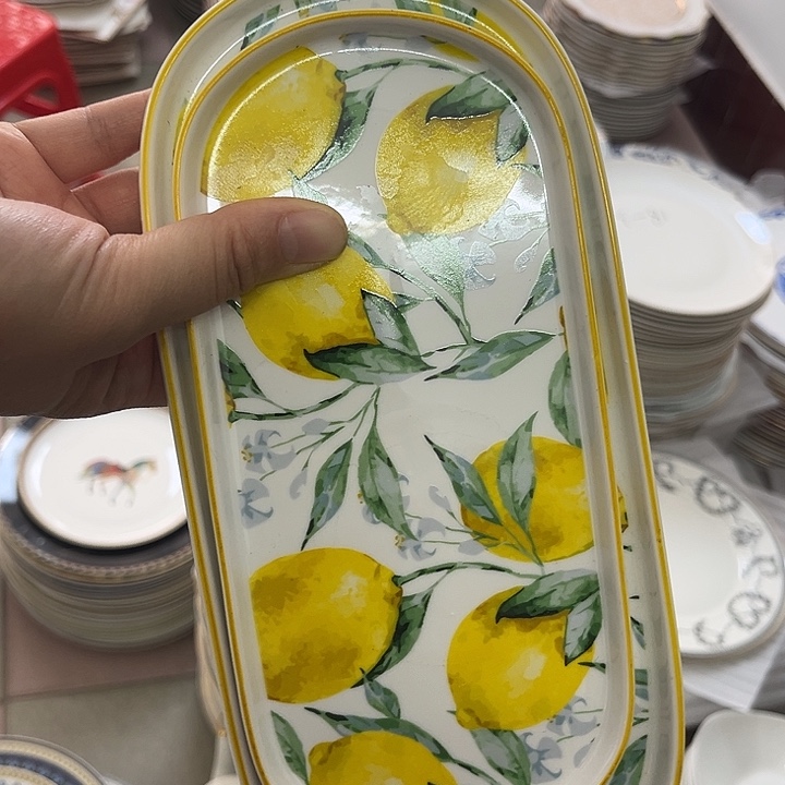 小***✪新骨瓷默认微瑕，10英寸8英寸长条柠檬