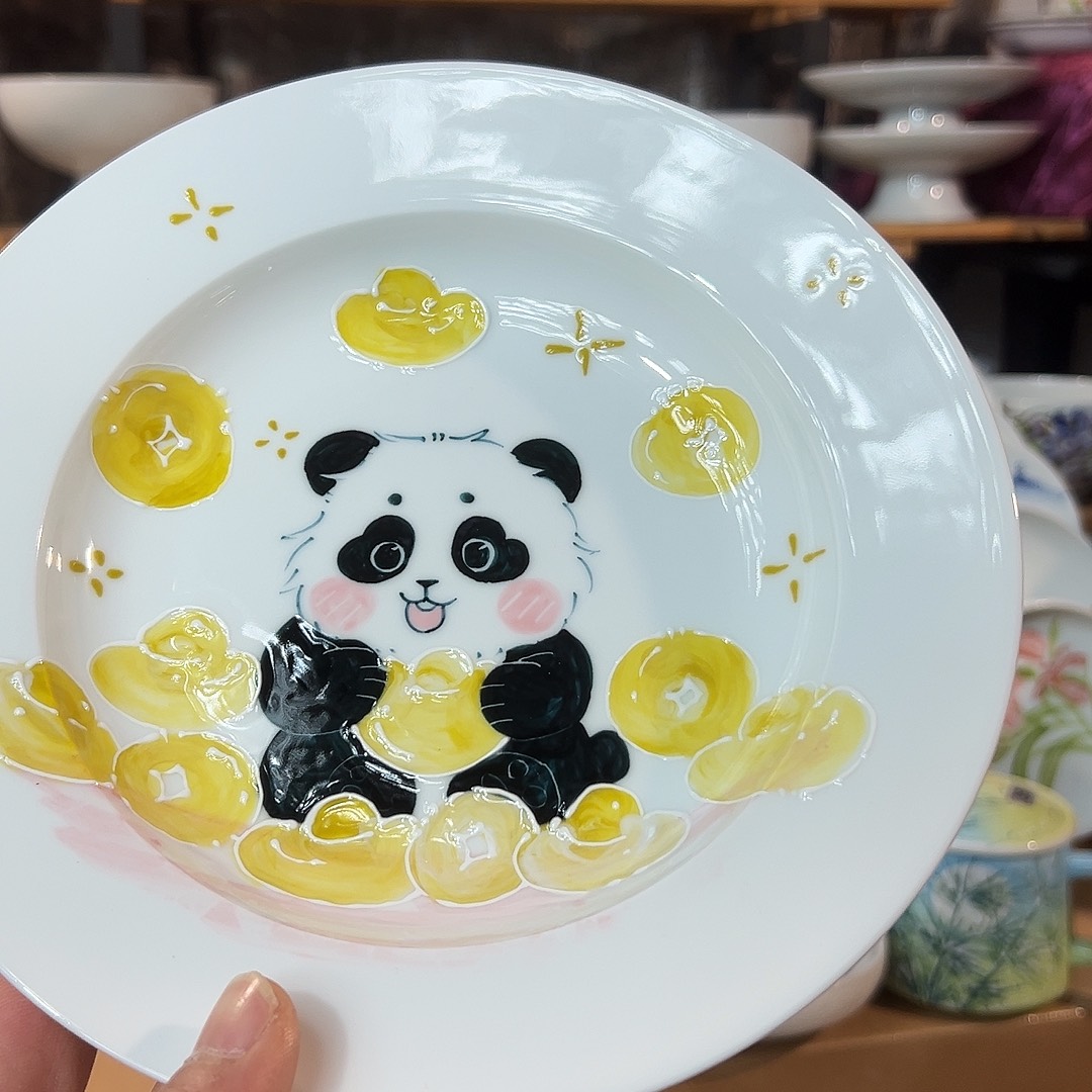 陶瓷景德镇高温釉下陶瓷8寸盘