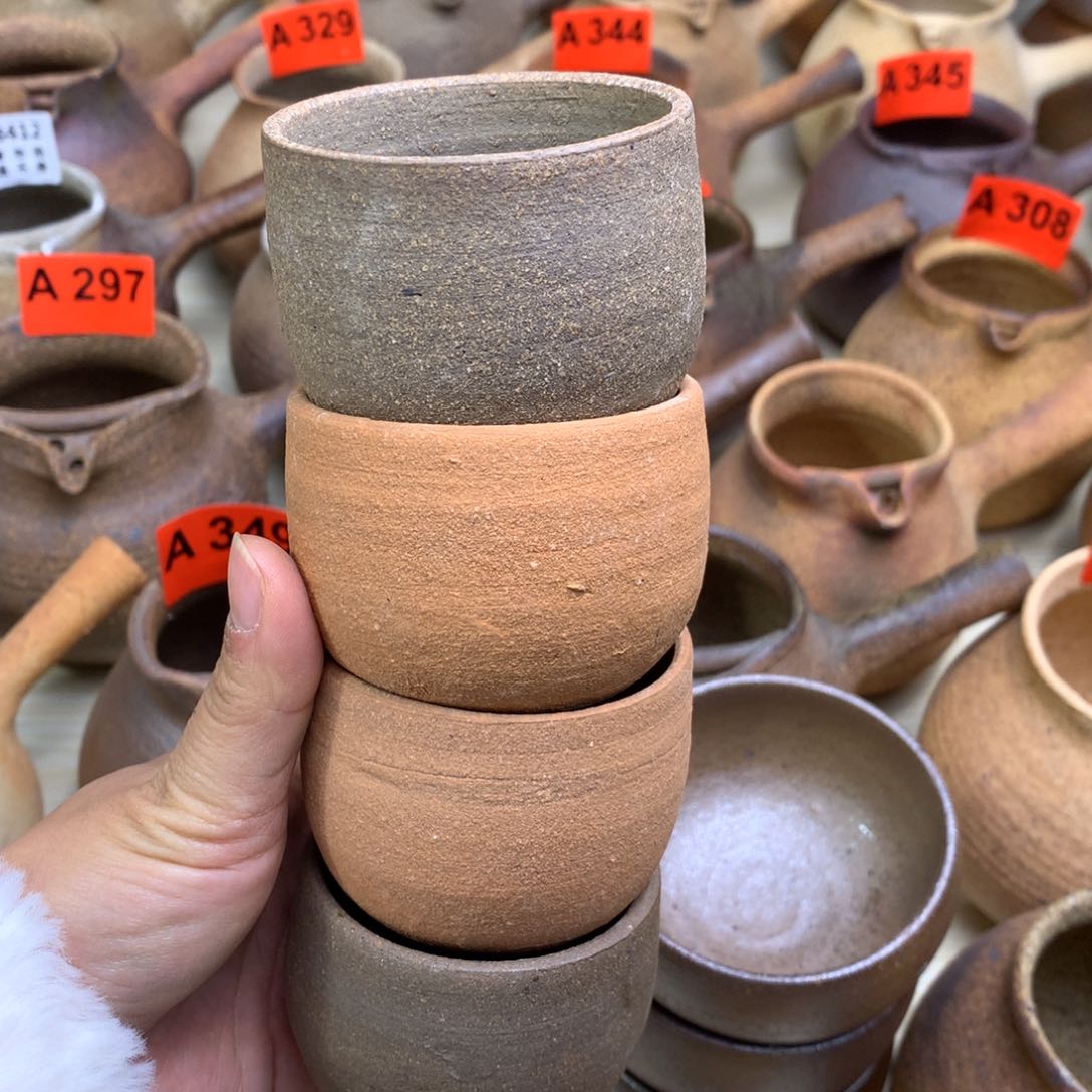 粗陶杯一物一拍4个100毫升左右