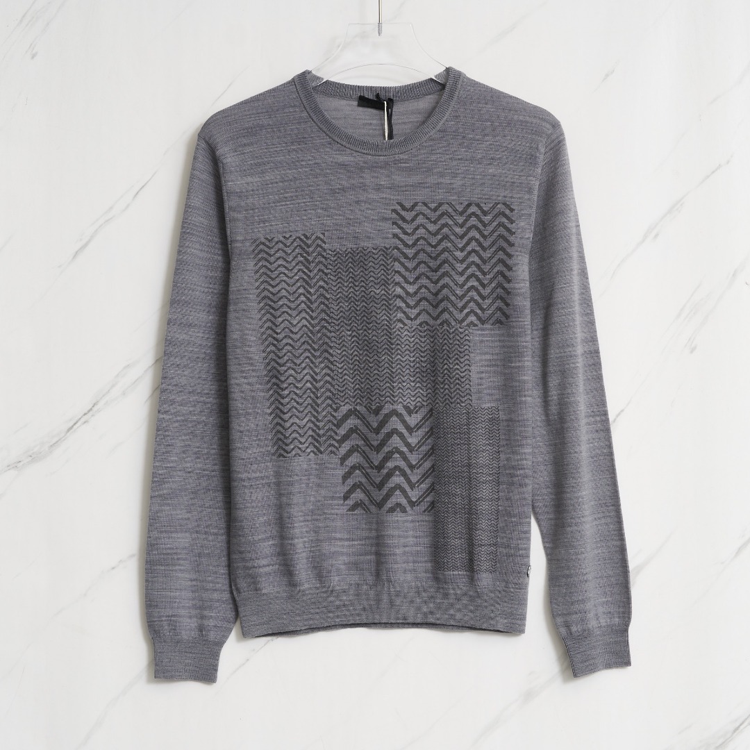 【澳门小叶子】/ZEGNA男士老钱风提花针织衫/ZGBU00749