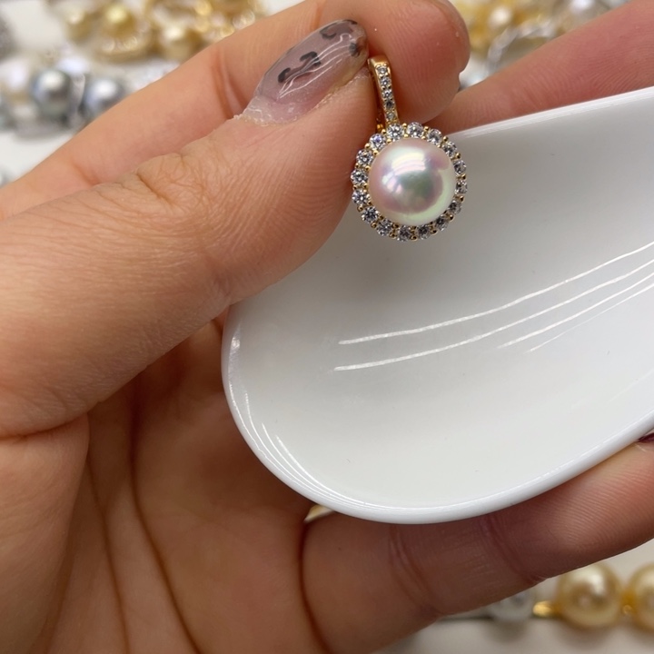 海水珍珠吊坠(不含链)银S925镶嵌