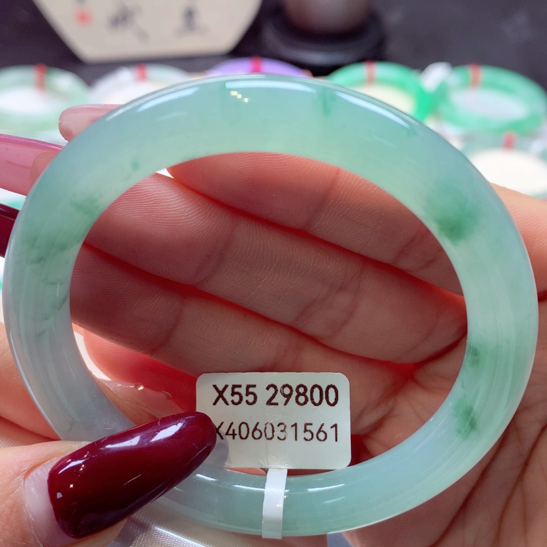 翡翠手镯未镶嵌美人条21号66