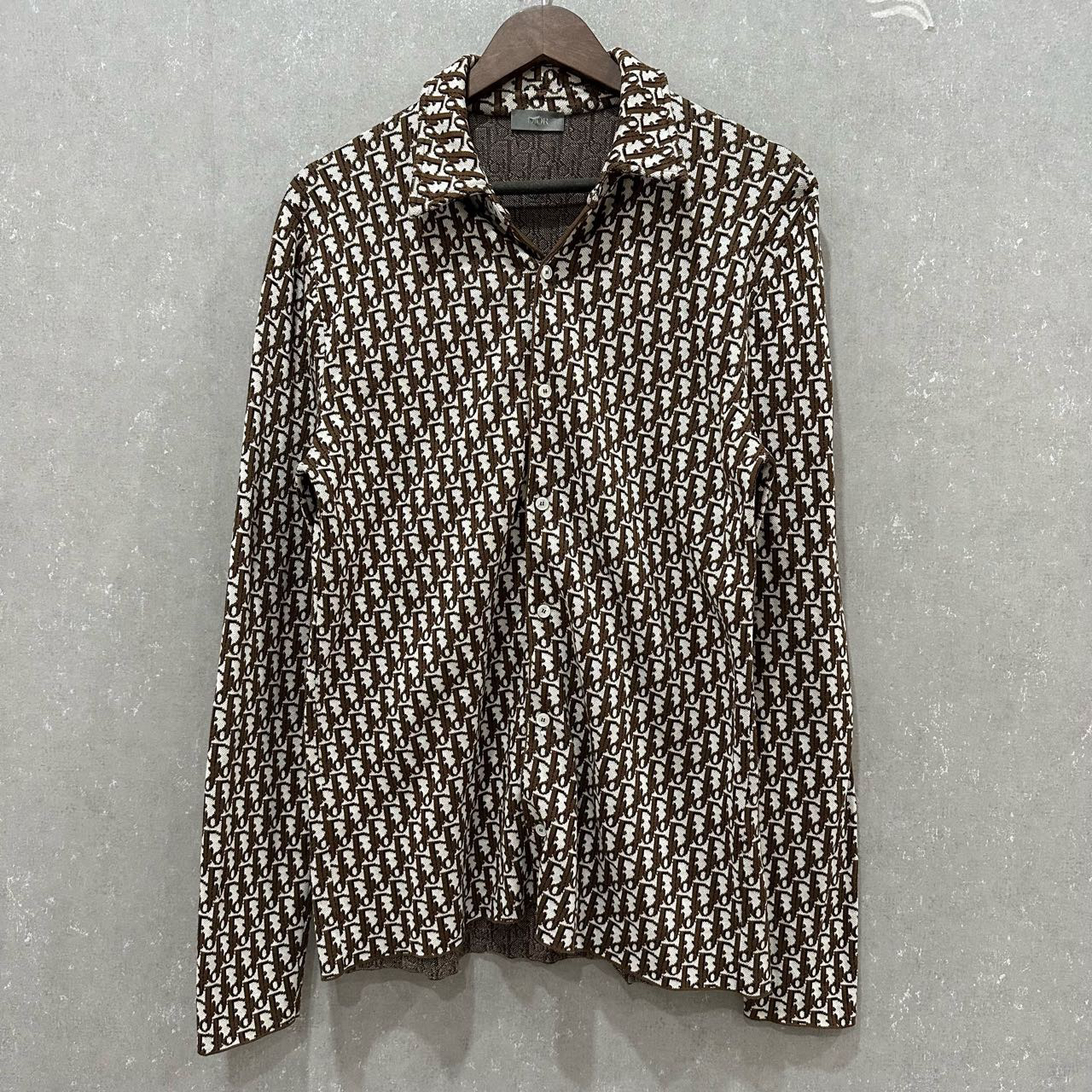 99新 DIOR/迪奥 logo满印针织长袖衬S码004348