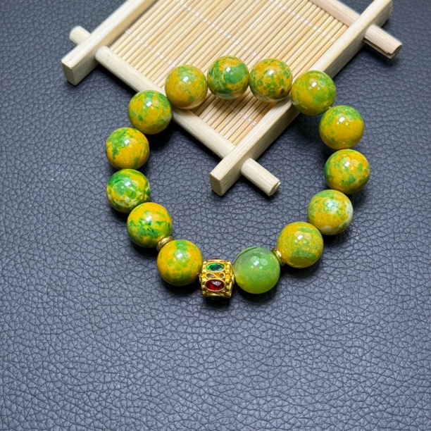 甄选凤胆鎏金石玉石手串 134