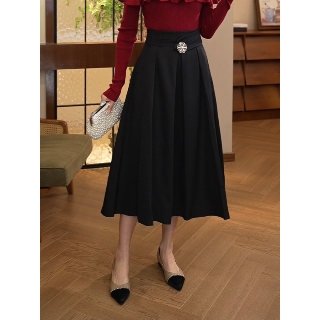 现货2026春秋新款【TX-1657】气质高级不规则腰封小众设计半身裙