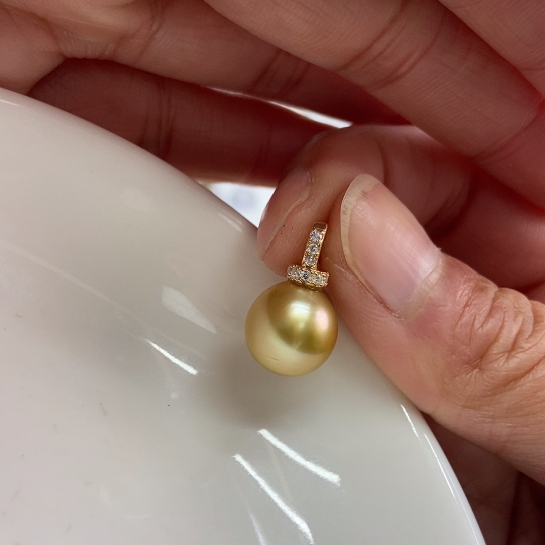 海水珍珠吊坠(不含链)银S925镶嵌