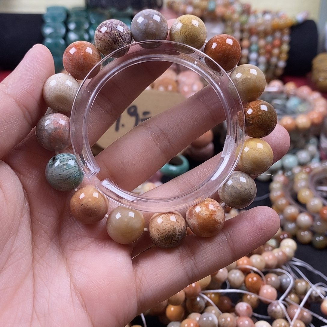 睡***觉硅化珊瑚（珊瑚玉）未镶嵌手串