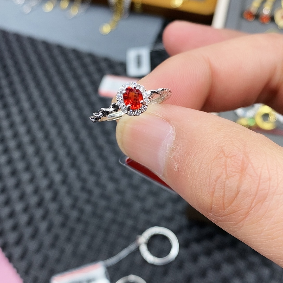 S***空蓝宝石戒指银S925镶嵌