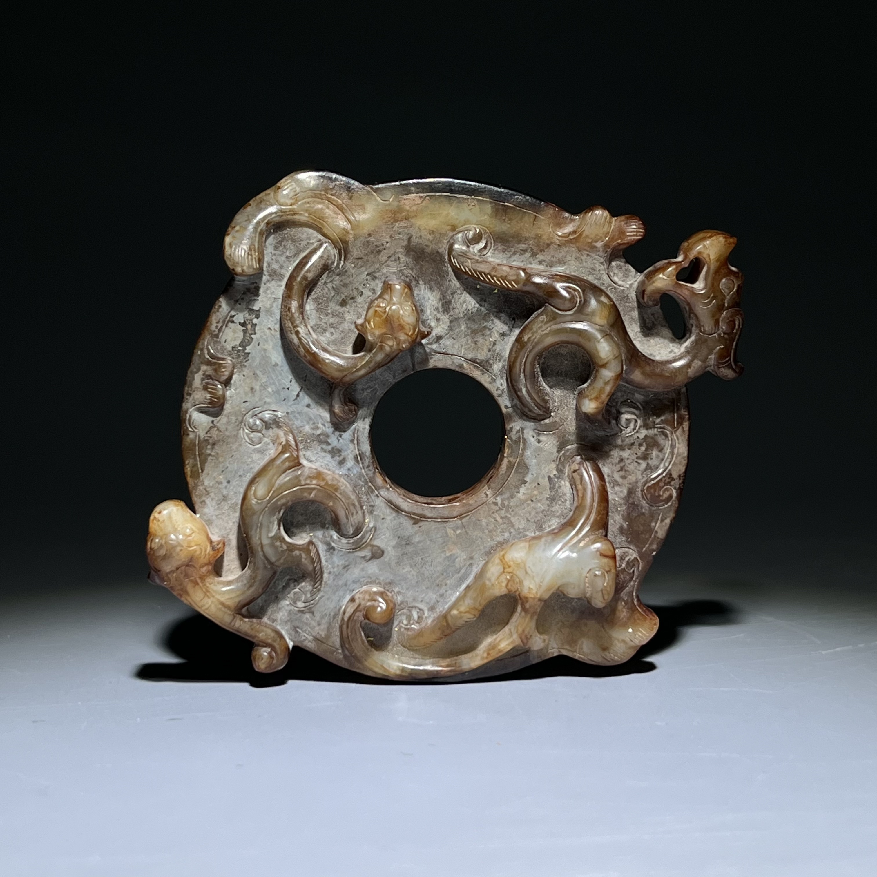 【明代】-和田玉螭龙玉璧2506260001