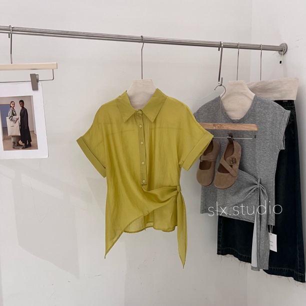 slx@ 1788 天丝醋酸设计小衫