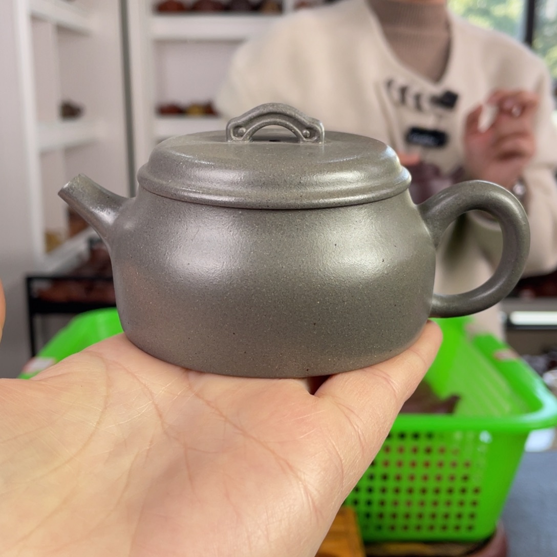 紫砂茶壶高温青灰如意180cc