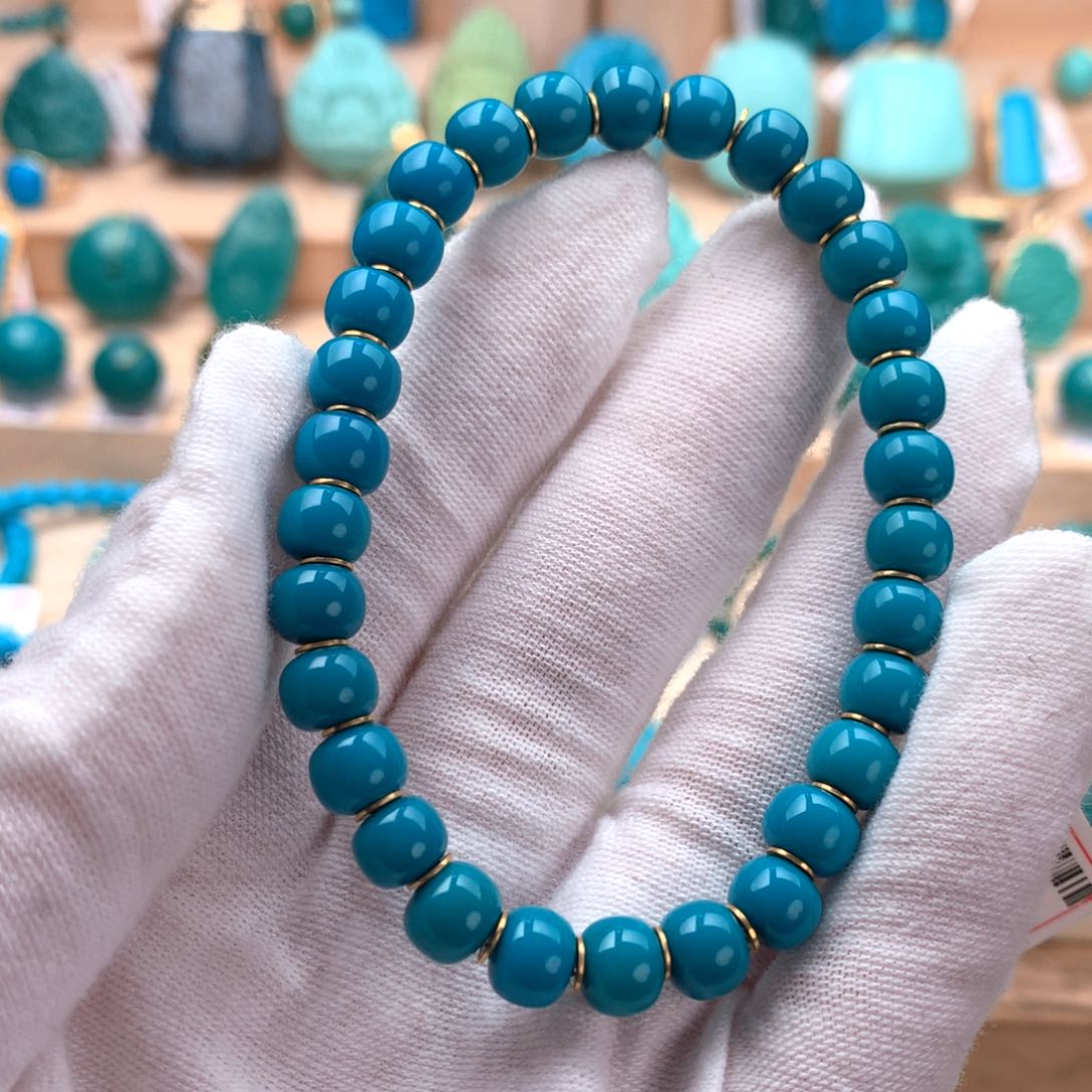 18K金镶嵌绿松石配饰石*哥