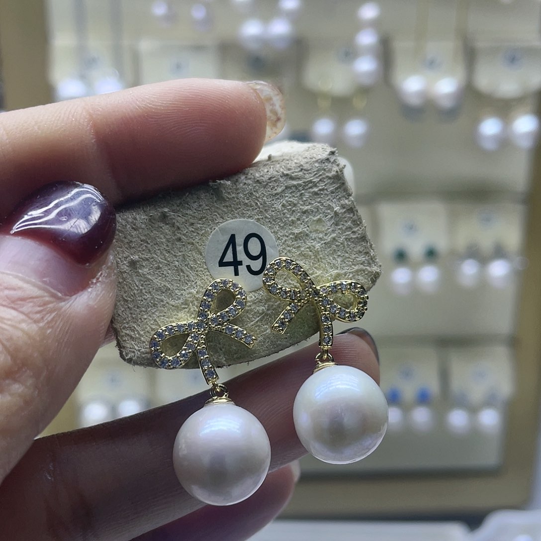 淡水珍珠耳饰银S925镶嵌