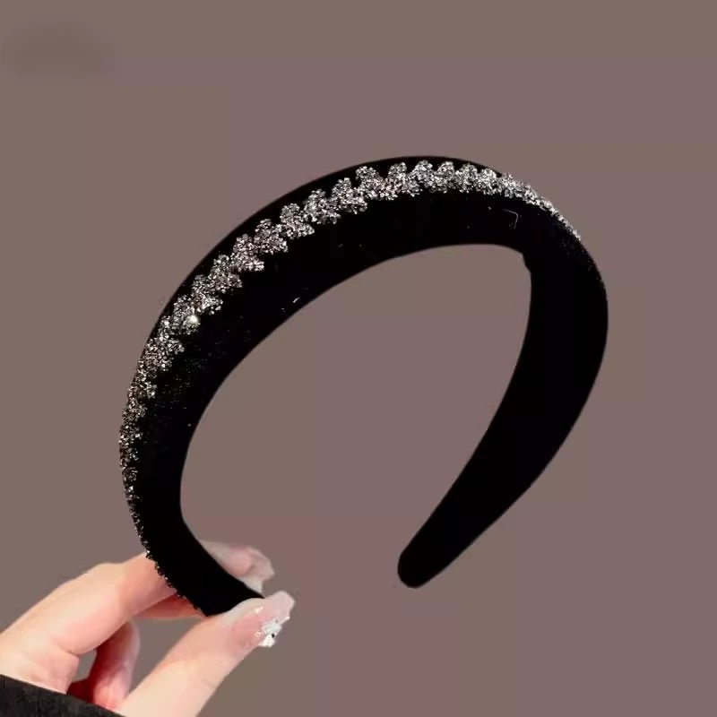 秋冬丝绒头箍岁岁平安麦穗水钻发箍A63