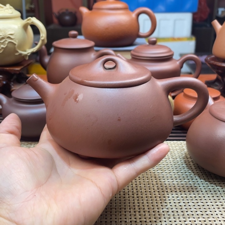 茶壶紫砂紫泥满瓢微瑕花泥