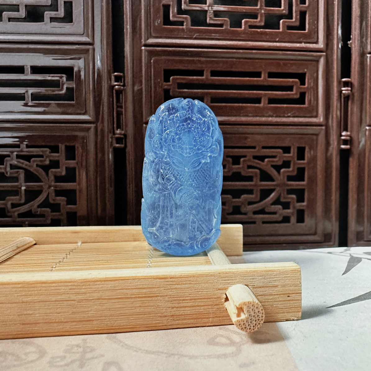 非金属陶瓷吊坠 【如意堂奶奶设计】｛一抹蓝｝九尾古月吊坠