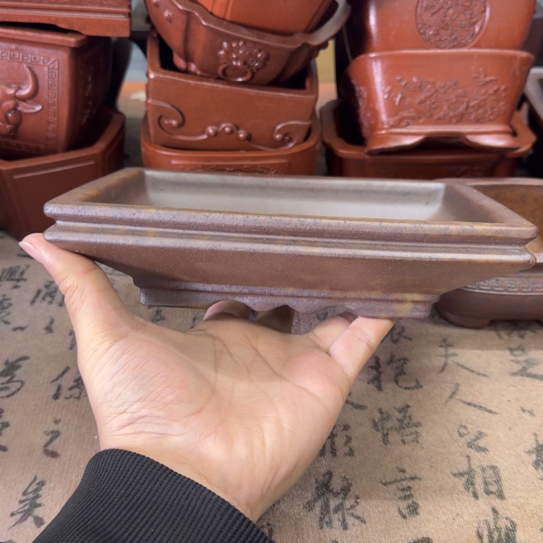 紫砂花盆宜兴紫砂正品花盆19x13.5x3.5