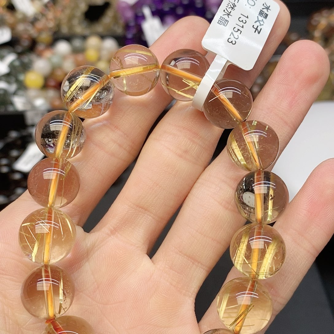 水晶手链未镶嵌23金发13mm