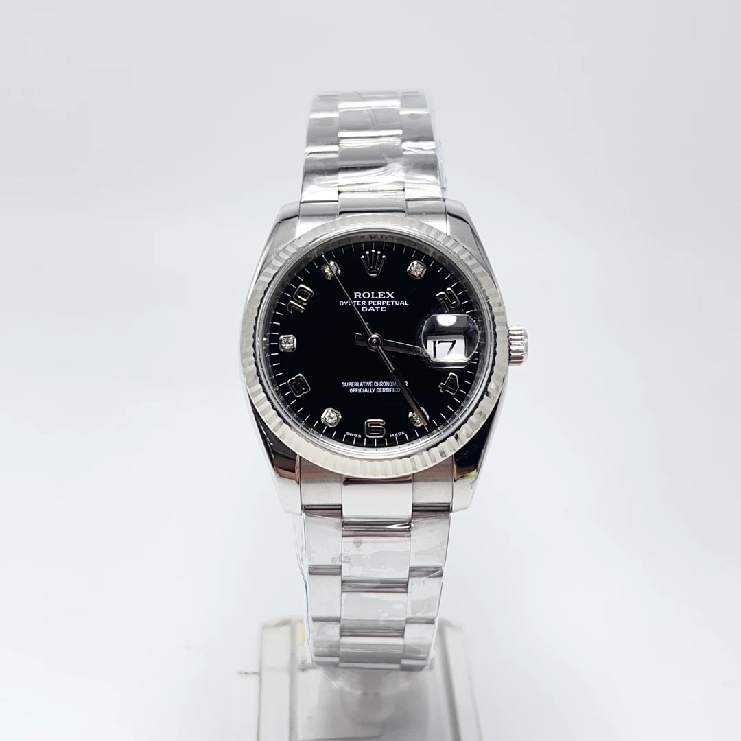 99新 Rolex/劳力士 115234/黑盘钻刻/原钻/34mm/自动机械/时尚