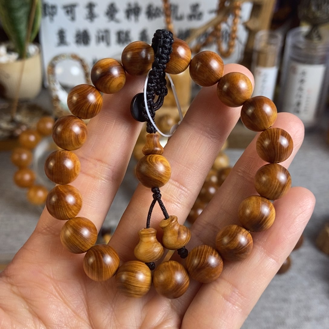 柏木（崖柏）手串/手链北太行高崖黑油骨料10顺纹