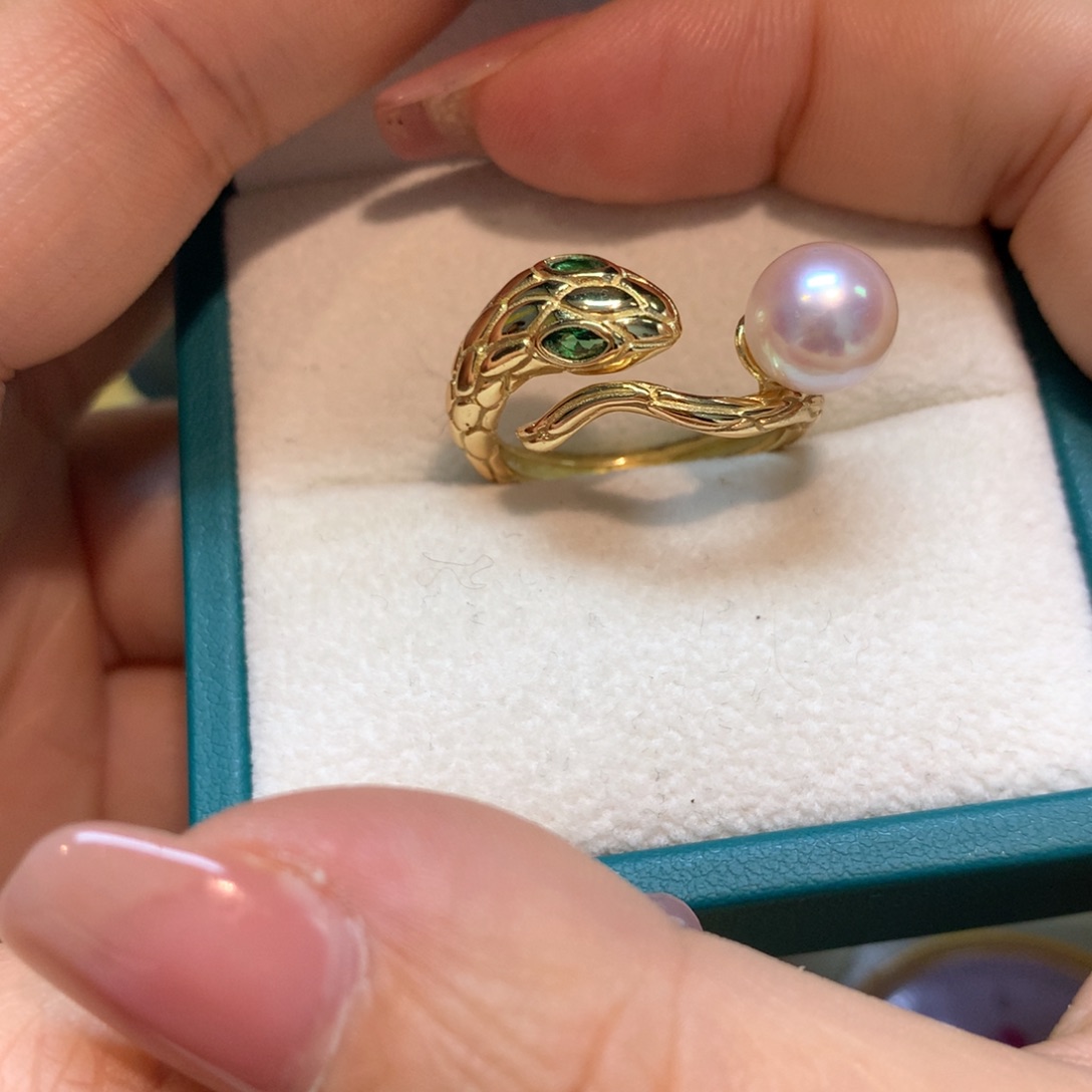 海水珍珠戒指银S925镶嵌