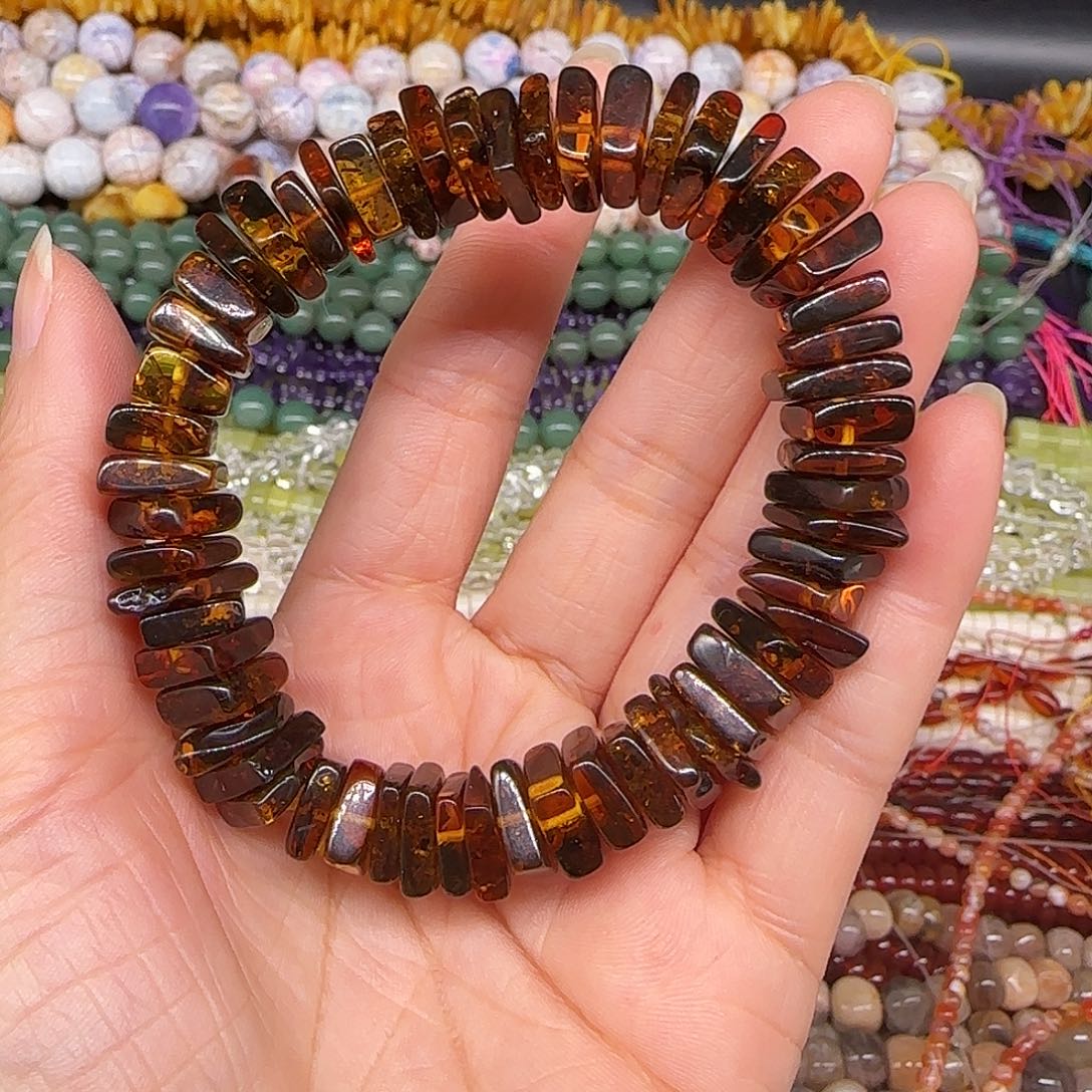 玛瑙/玉髓合金珠宝半成品蜜蜡花珀单圈约12mm一条