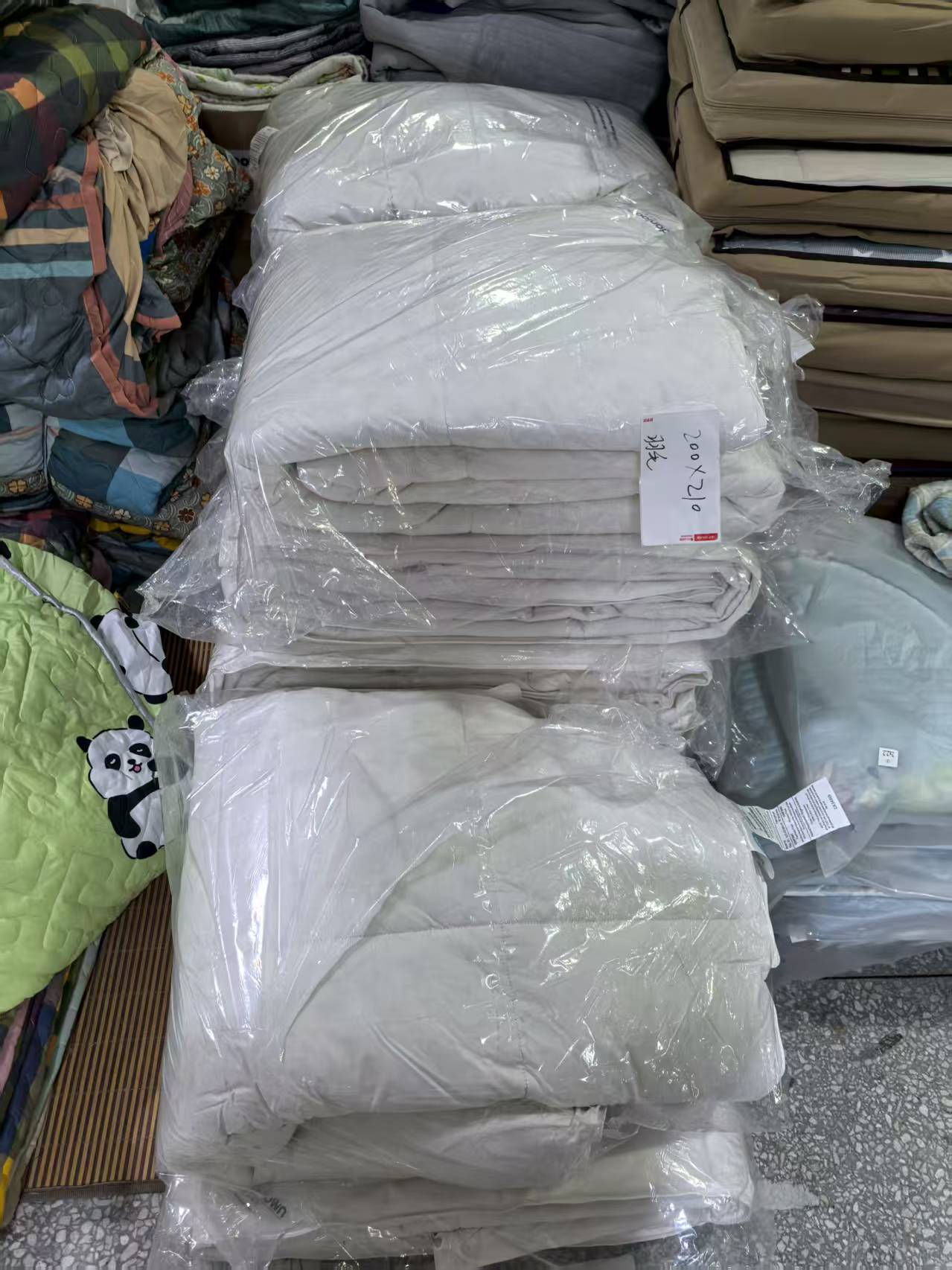 《厚广家》3楼200×210白色全棉高支棉95%羽毛被 发1张7斤