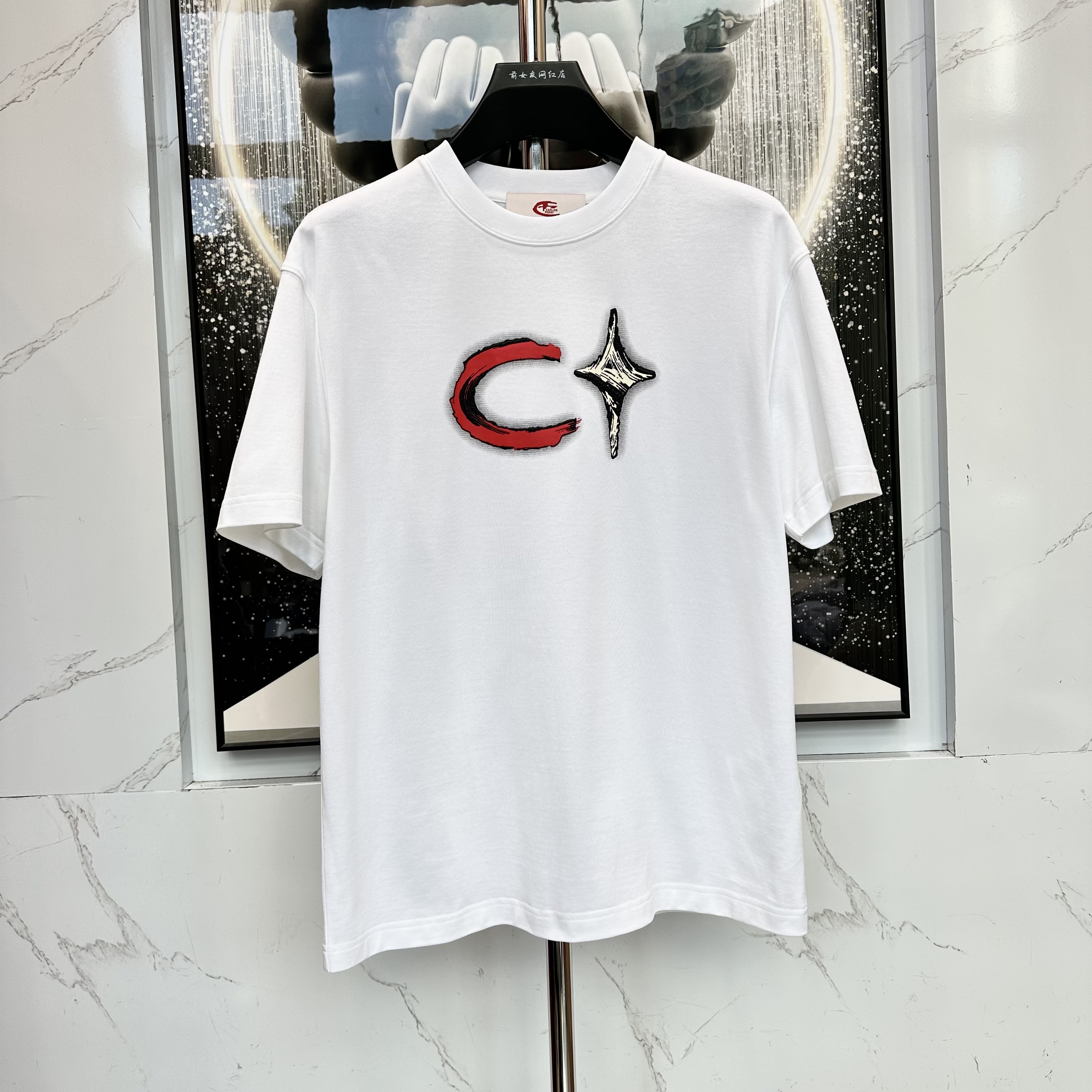 阔【C加短袖】新款夏季潮流休闲时尚宽松男个性潮流百搭T恤轻奢2403