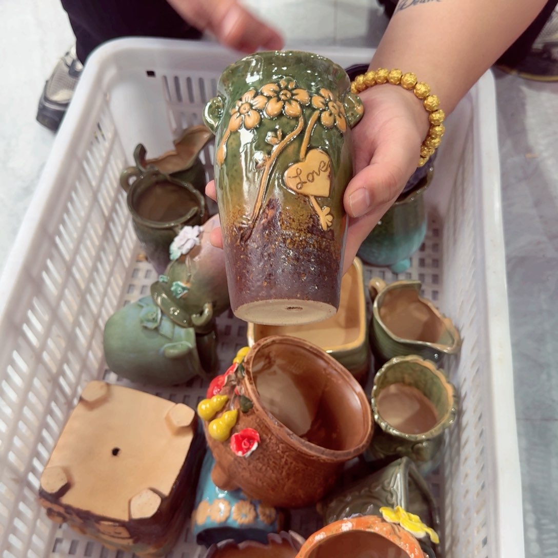 紫砂花盆粗陶醋阿姨瑕疵