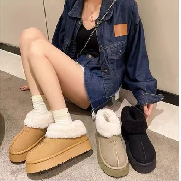 网红时尚毛毛女冬新款加绒加厚保暖百搭雪地靴M-5