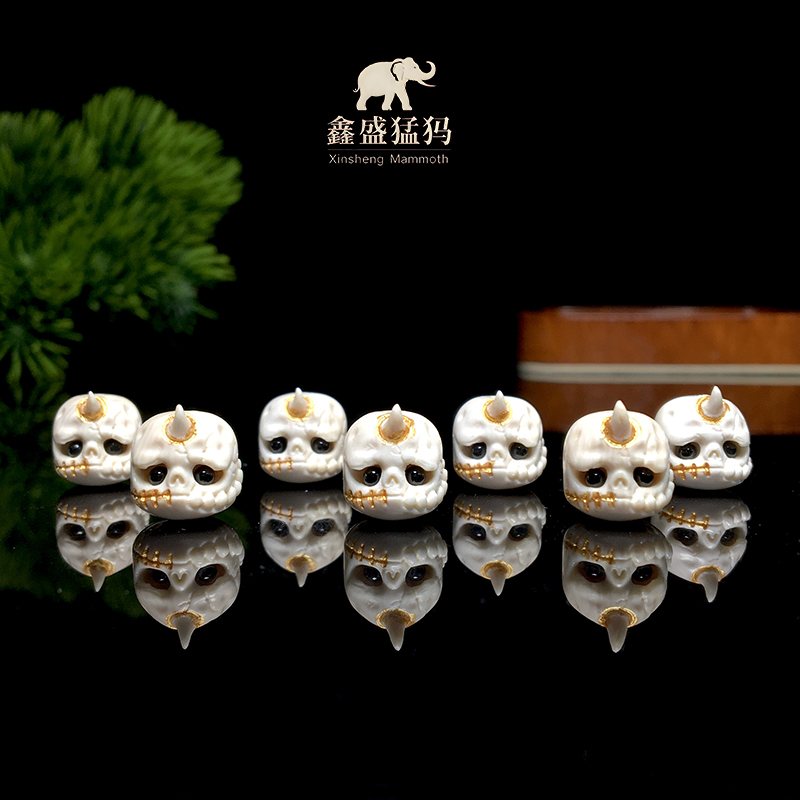 猛犸牙阿呆文玩配饰手工雕刻隔珠吊坠天然保真正品diy牙雕文玩