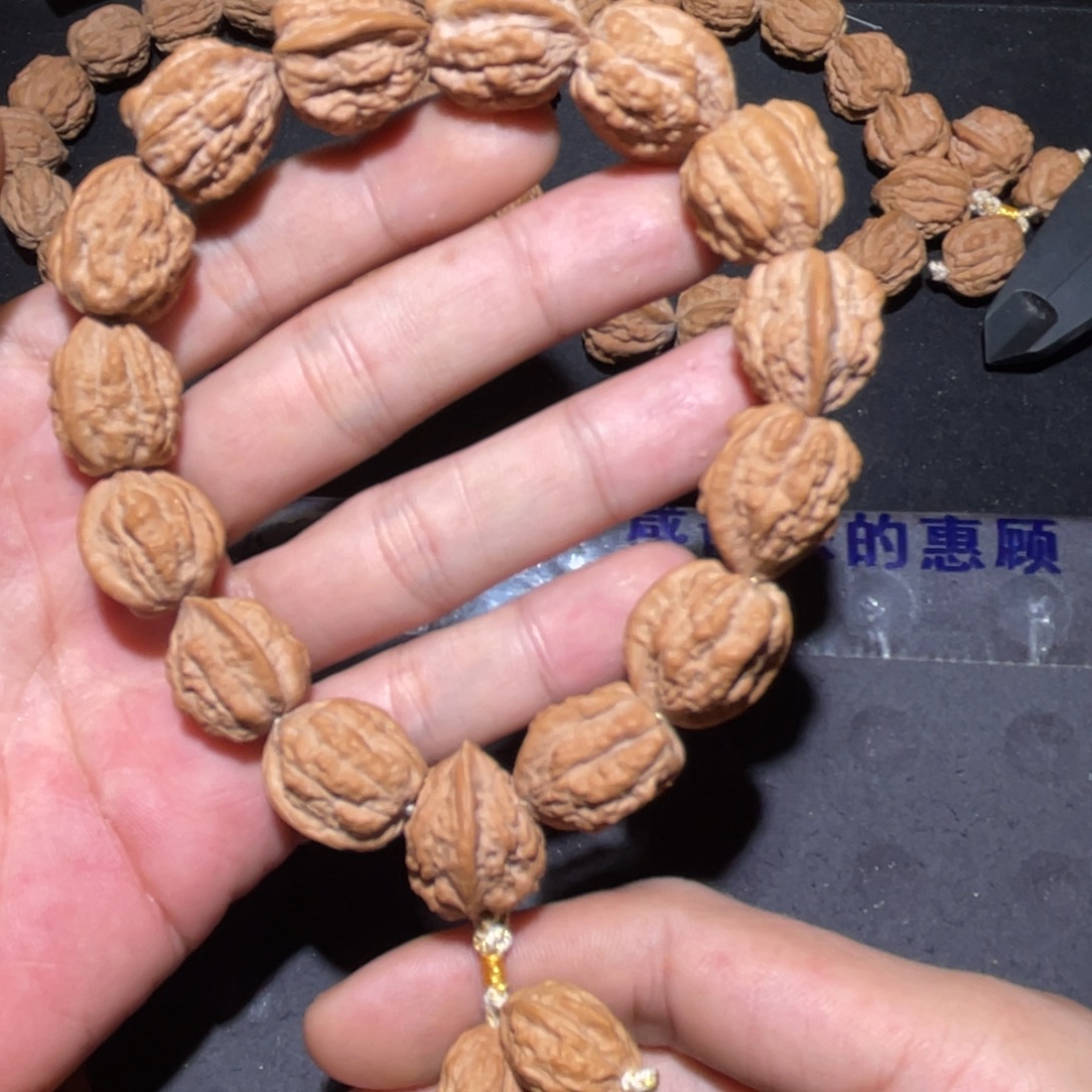 倩***说文玩核桃手串嵩山蛤蟆头无削尖无泡药