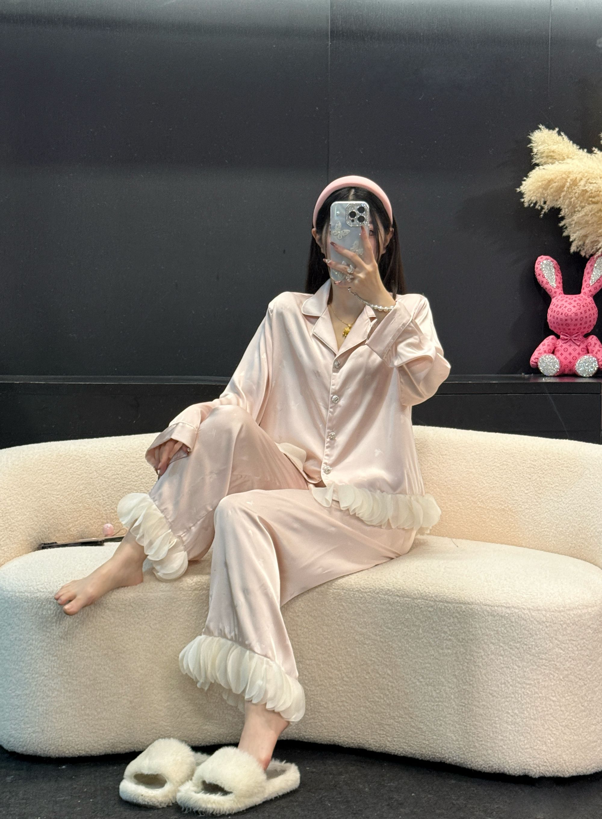 【范范】轻奢网红高级家居服套装百搭睡衣秋季甜美睡衣