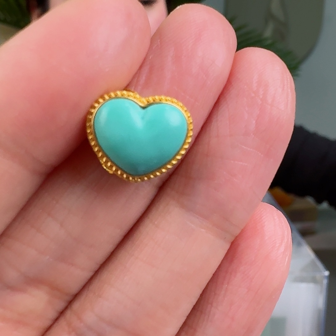 绿松石珠宝奇石18K金镶嵌