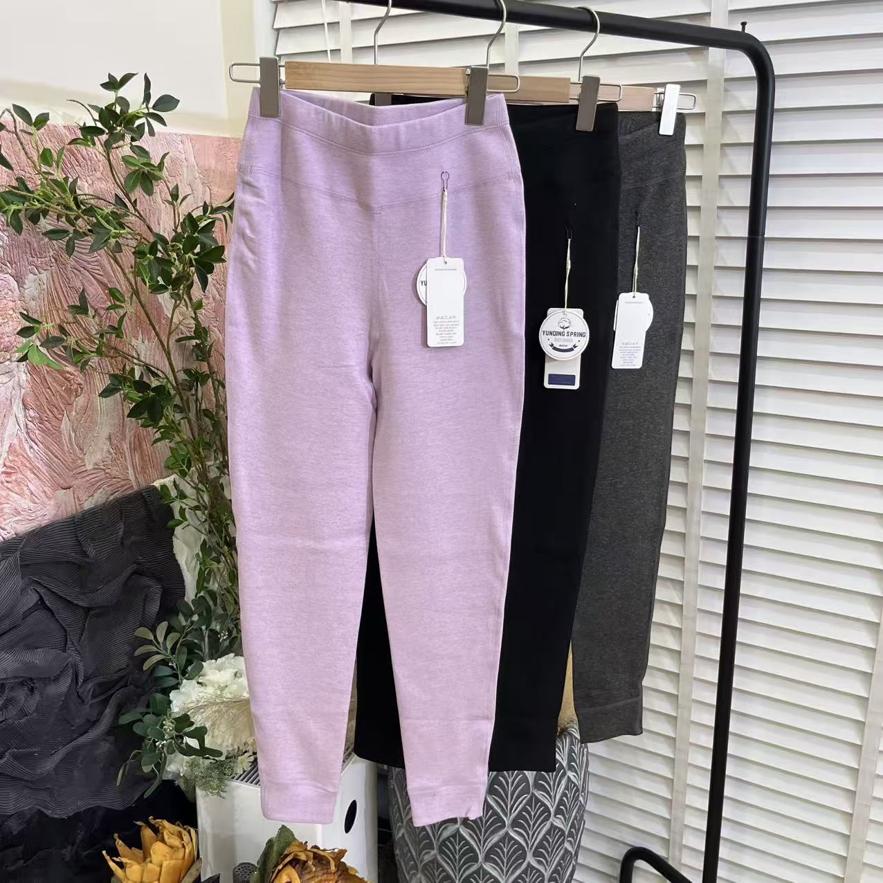 冬季自发热「四针六线贴身」内搭打底保暖长裤女E6285