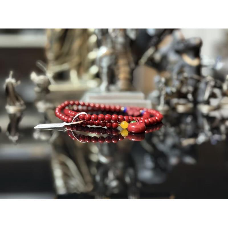 天然辰砂S级精选手串079（无礼盒发货）