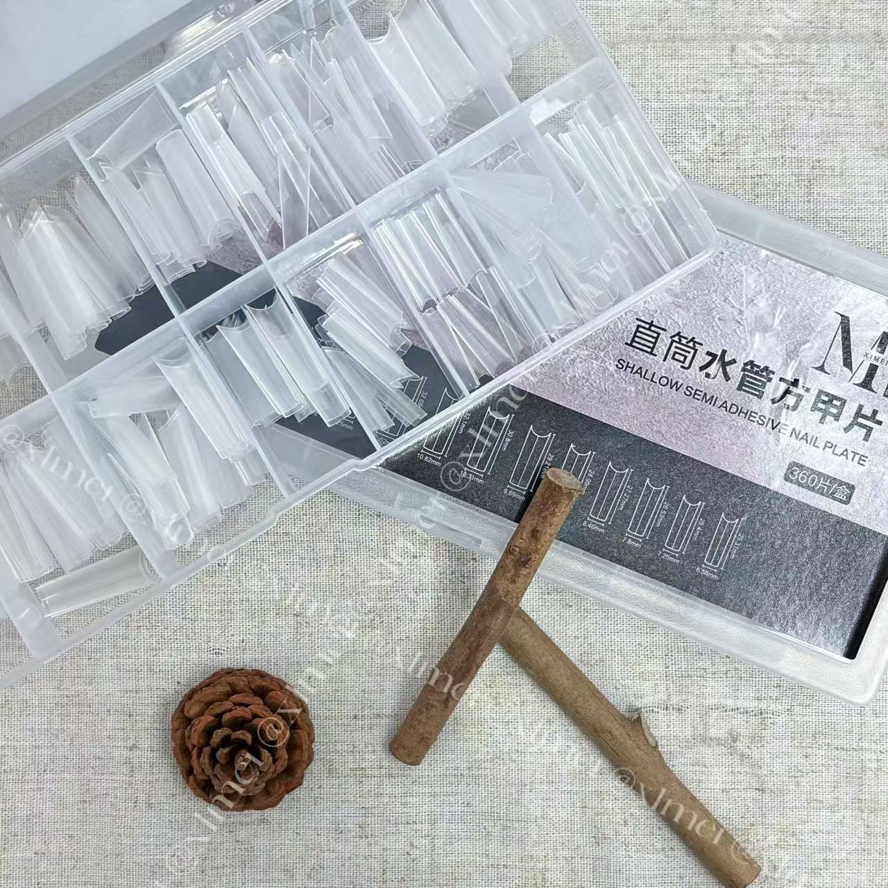 【希妹甄选】直筒水管方浅贴甲片360片