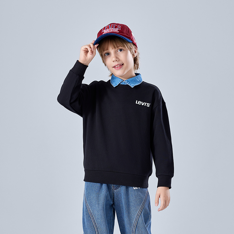 Levi's李维斯儿童圆领长袖2025秋季童装休闲套头卫衣LVB-FW-R652
