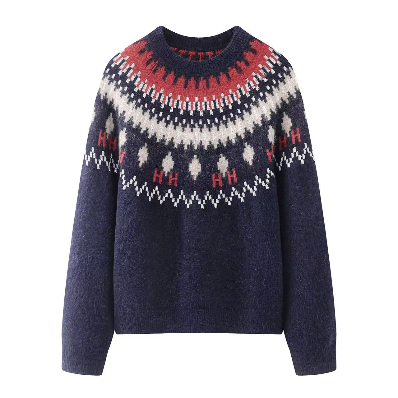 2025商同款圆领针织衫秋冬套头百搭时尚韩版保暖0112