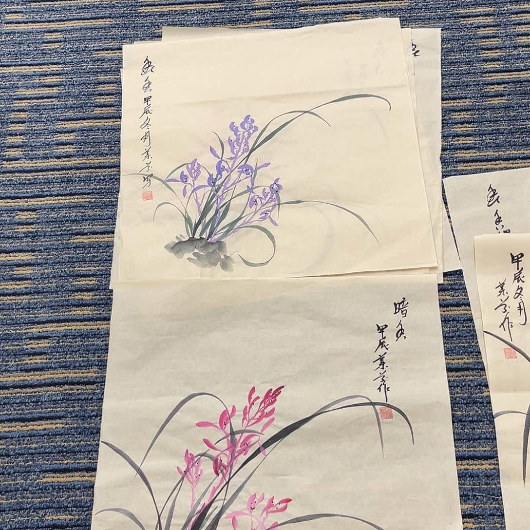 国画50x50 斗方花鸟婉…