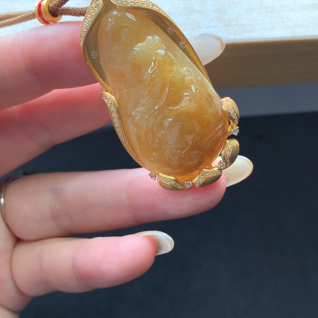 翡翠银S925镶嵌颈饰吊坠